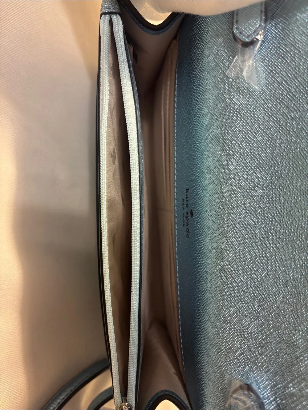 NWT Kate Spade Tinsel Flap Crossbody in Frosty Sky Blue – Incl Factory Packing!